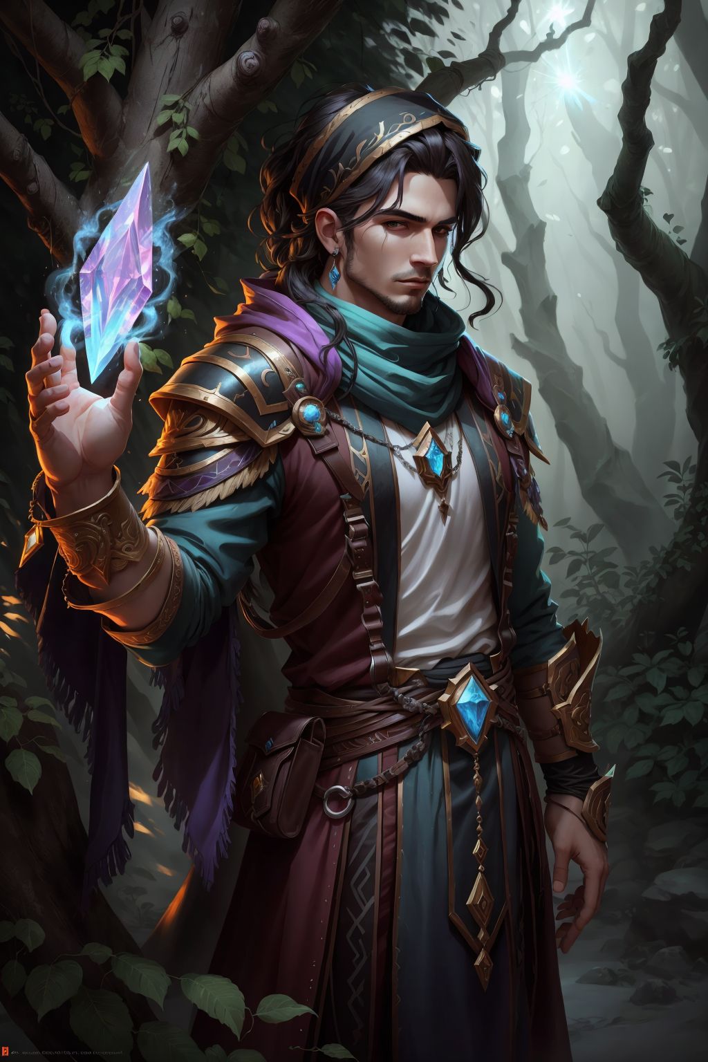 00337-best quality, masterpiece, of a male, dressed as a Chronomancer, with black hair, with a male fantasy hairstyle, wearing a heads 2023-07-21.jpg